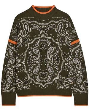 Never Fully Dressed Dana Paisley Knit Sweater - Black