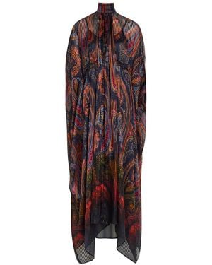 Etro Printed Gathered Silk-Chiffon Midi Dress