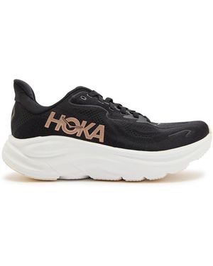 Hoka One One Clifton 10 Mesh-Knit Trainers - Black