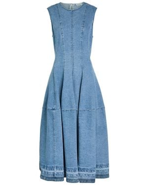 Jonathan Simkhai Bowen Paneled Stretch-Denim Midi Dress - Blue