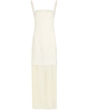 ANDRES OTALORA Mar Caribe Fringed Linen Maxi Dress - White