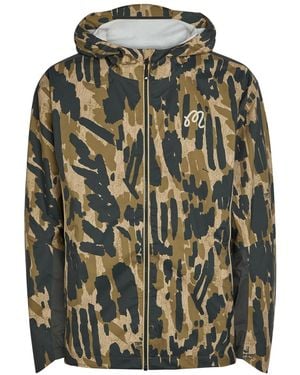Malbon Tour Divot Waterproof Camouflage Hooded Nylon Jacket - Gray