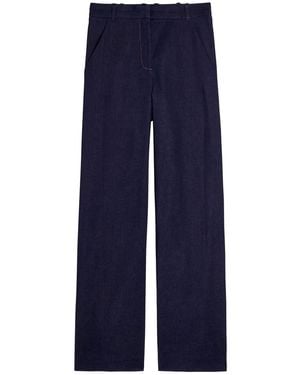 Veronica Beard Crue Wide-Leg Stretch-Denim Trousers - Blue