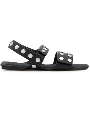 KHAITE Boden Studded Leather Sandals - White