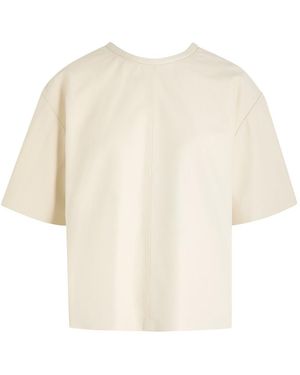 Arma Sira Leather T-Shirt - White