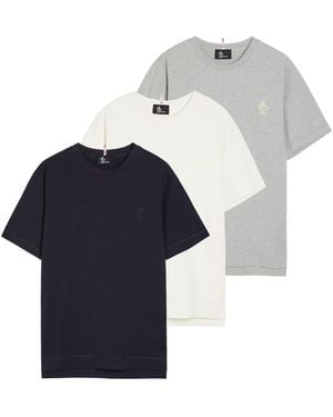 Moncler Logo-Appliquéd Cotton T-Shirt - Blue