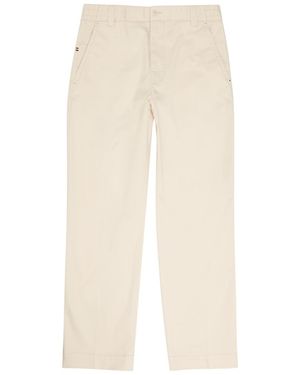 Moncler Straight-Leg Stretch-Cotton Trousers - Natural