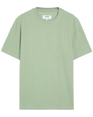 Wax London Dean Textured-Knit Cotton T-Shirt - Green