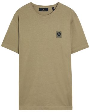 Belstaff Logo-Appliquéd Cotton T-Shirt - Green