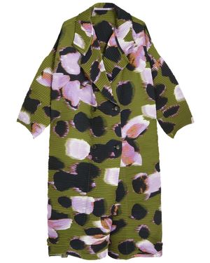Julia Heuer Johan Plissé Seerksucker Coat - Green