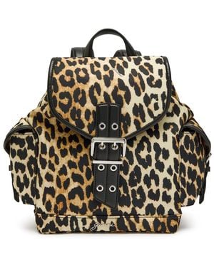 Ganni Bucky-Print Nylon Backpack - Black