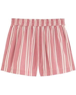 Faithfull the Brand Elva Striped Cotton-Poplin Shorts - Red