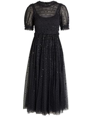 Needle & Thread Giselle Sequin-Embellished Tulle Midi Dress - Black