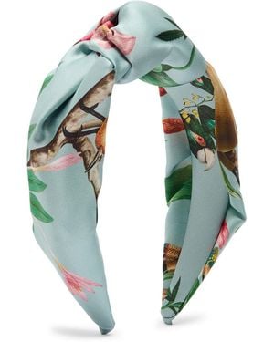 La DoubleJ Love Knot Printed Satin Headband - Green