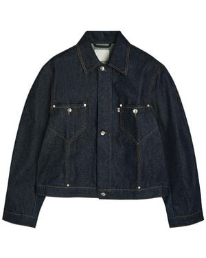 YMC Raw Panelled Denim Jacket - Blue