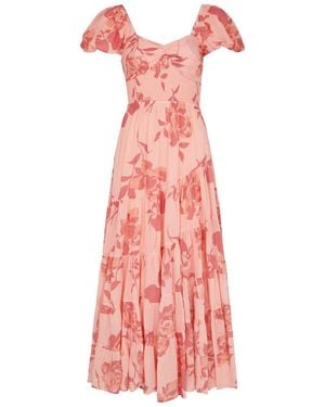 Free People Sundrenched Printed Cotton Maxi Dress - Pink