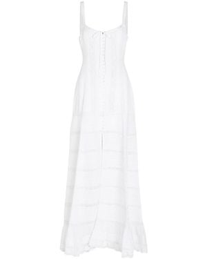 LoveShackFancy Calyx Pintuck Cotton Maxi Dress - White