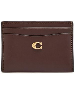 COACH Logo Leather Card Case - Purple