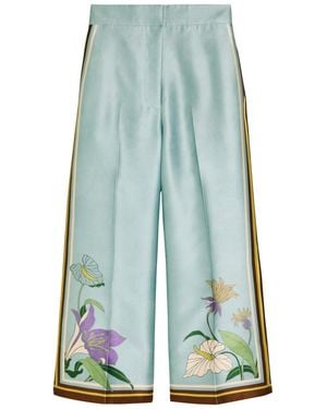 ALÉMAIS Alfie Printed Satin-Twill Pants - Blue