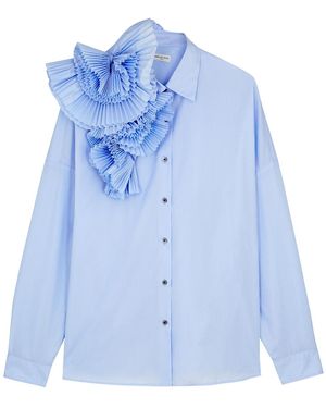 Dries Van Noten Appliquéd Poplin Shirt - Blue
