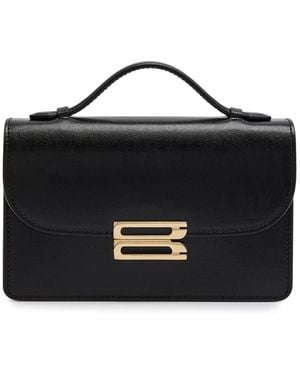 Victoria Beckham Dorian Mini Grained-Leather Top Handle Bag - Black