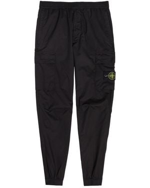 Stone Island Stretch-Cotton Cargo Pants - Black