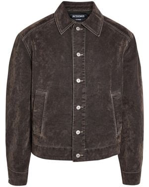 Jacquemus La Veste De-Nîmes Mirada Brushed Denim Jacket - Black