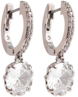 Kate Spade That Sparkle Crystal-Embellished Hoop Earrings - White