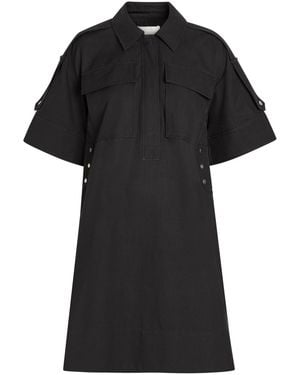 3.1 Phillip Lim Cotton-Blend Mini Shirt Dress - Black