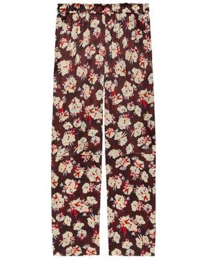 Rabanne Floral-Print Wide-Leg Silk Pants - Multicolor
