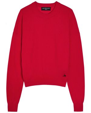 B.B. Wallace Morris Wool And Cashmere-Blend Sweater - Red