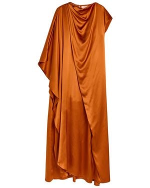 ROKSANDA Hiba Asymmetric Draped Silk Maxi Dress - Orange