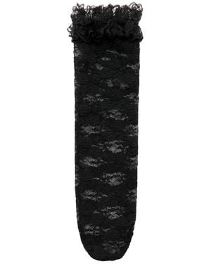 Self-Portrait X Christopher Kane Ruffle-Trimmed Lace Socks - Black