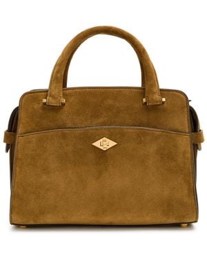 Metier Private Eye Mini Suede Top Handle Bag - Brown
