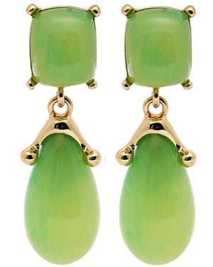 Kenneth Jay Lane 22Kt-Plated Clip-On Drop Earrings - Green