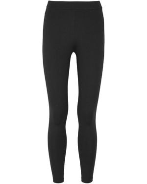 Vince Cropped Stretch-Jersey Leggings - Black