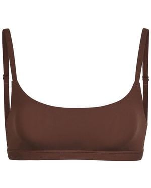 Skims Stretch-Jersey Scoop Bralette - Brown