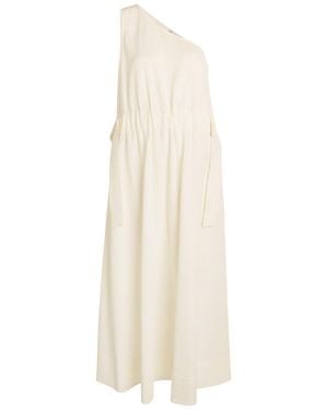 Tory Burch Floral-Jacquard Belted Cotton-Blend Midi Dress - White