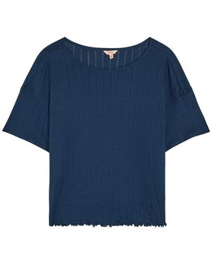 Eberjey Pointelle-Knit T-Shirt - Blue
