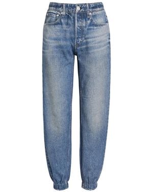 Rag & Bone Miramar Jeans-Print Terry Trousers - Blue