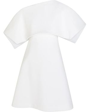 A.W.A.K.E. MODE Cape-Effect Crepe Mini Dress - White