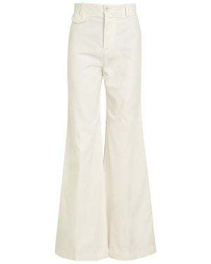 Chloé Flared-Leg Canvas Pants - White