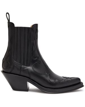 Gabriela Hearst Cassidy Leather Ankle Boots - Black