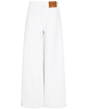 A.W.A.K.E. MODE Mirrored Effect Wide-Leg Denim Jeans - White