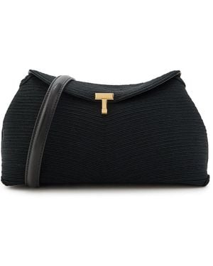 TOTEME T-Lock Woven Clutch - Black