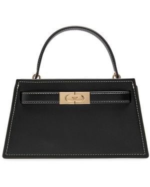 Tory Burch Lee Radziwill Mini Leather Top Handle Bag - Black