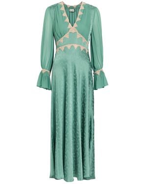 RIXO London Arlena Floral-Jacquard Georgette And Satin Midi Dress - Green