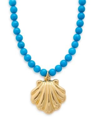 Timeless Pearly Beaded 24Kt-Plated Necklace - Blue