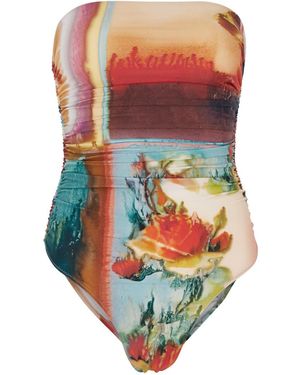 Jean Paul Gaultier Scarf Strapless Swimsuit - White