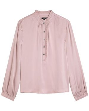 Rails Sien Ruffled Silk Blouse - Pink